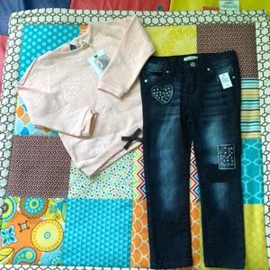 Little girl sweater and jeans set